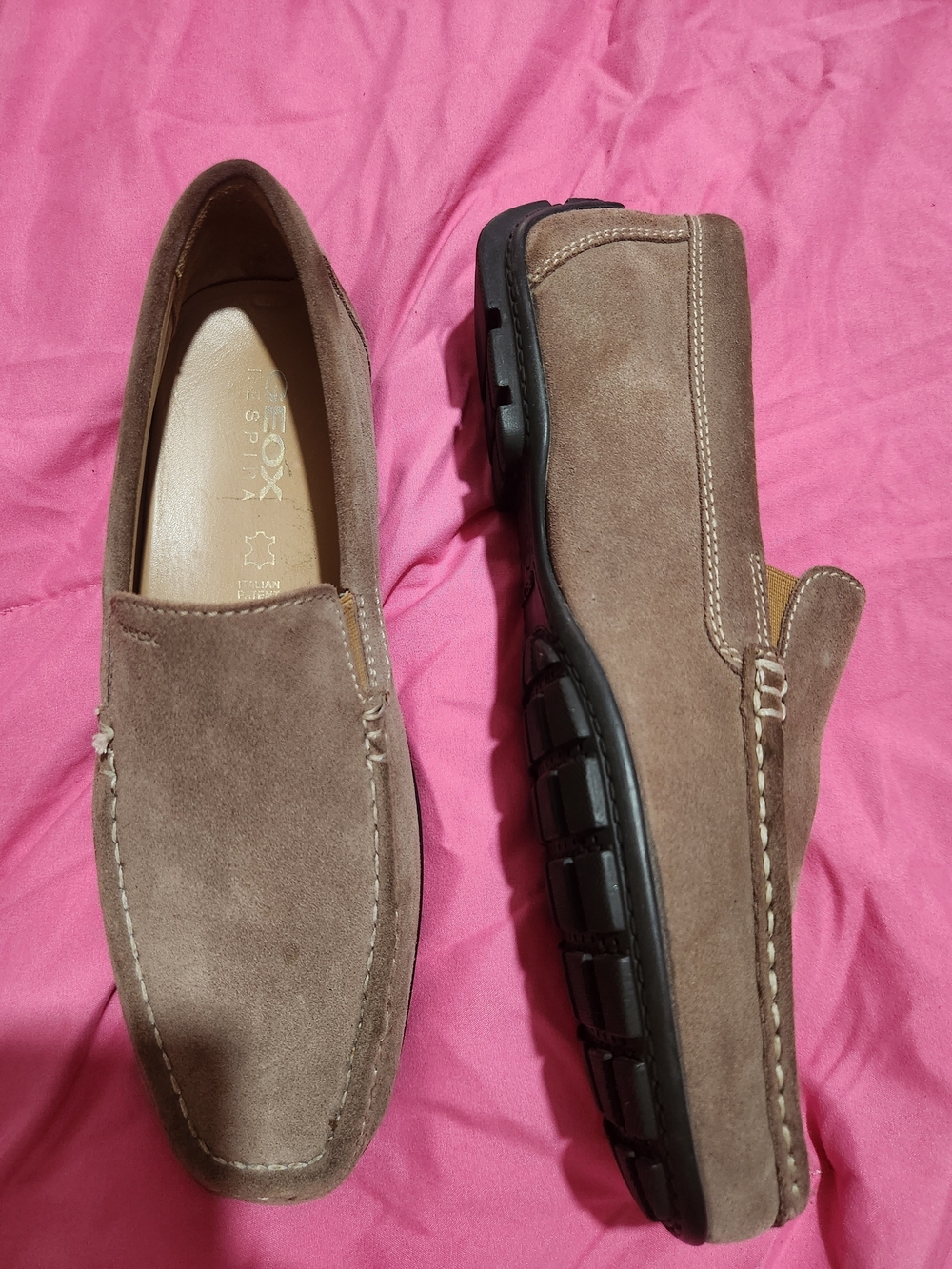 Geox Men's Suede Slip-On Loafers in Brown
